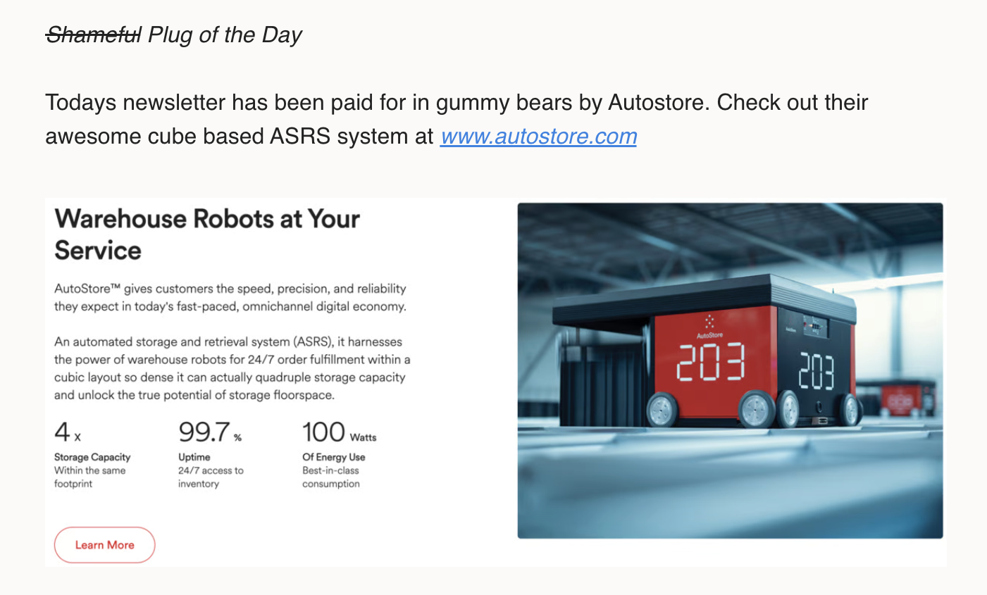  automation and robotics newsletter marketing ad